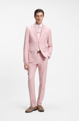 Slim fit-skjorta i italienskt linne, Vit