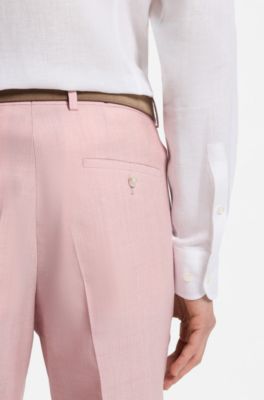 Slim-fit shirt in Italian-made linen, White