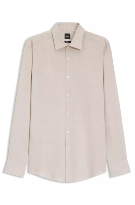 Slim-fit shirt in Italian-made linen