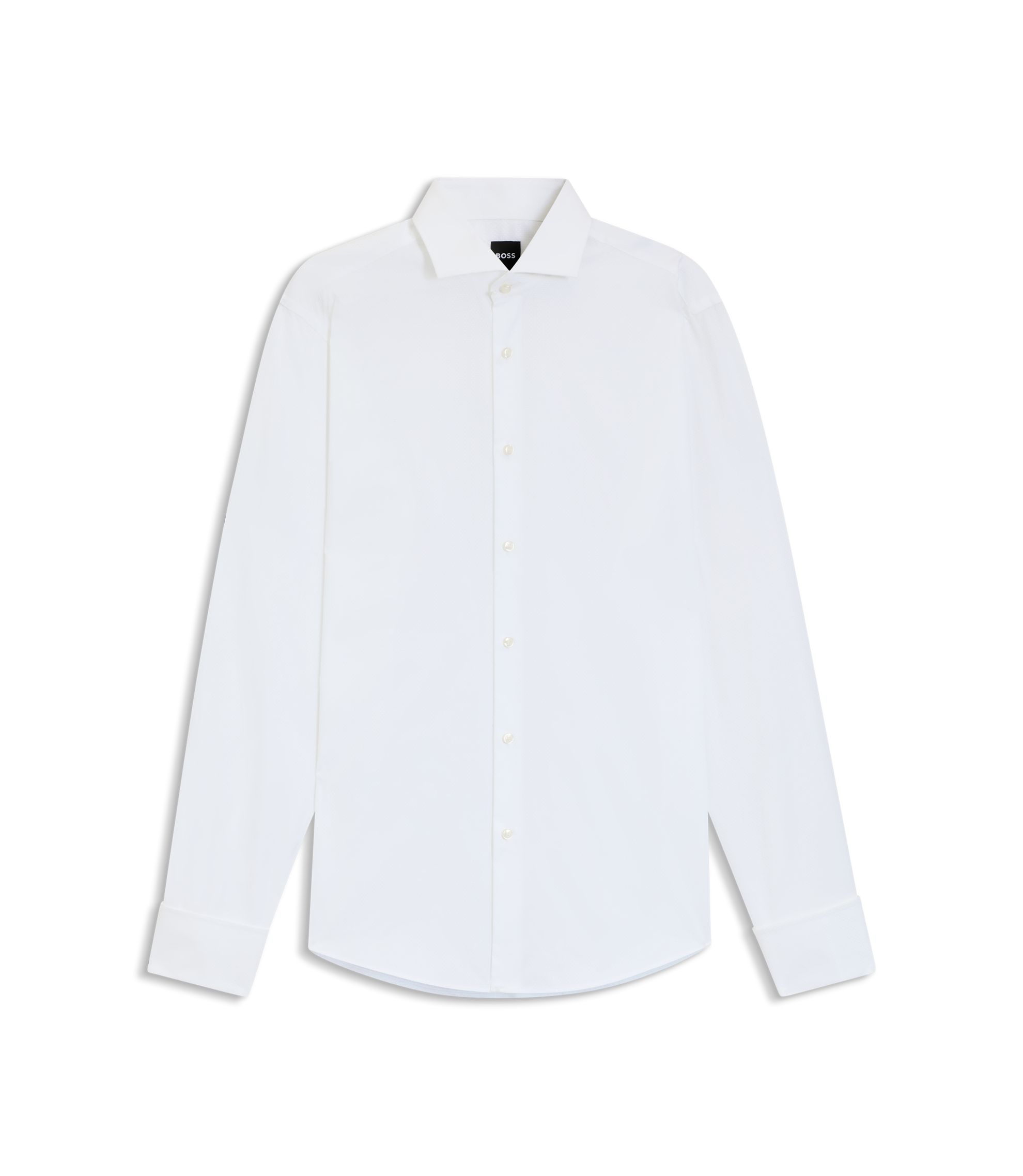 Regular-Fit Hemd aus strukturierter italienischer Baumwolle