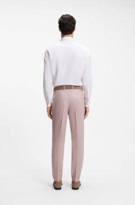 Regular-fit shirt in structured Italian cotton, White