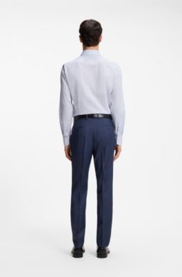 Slim-fit shirt in wrinkle-resistant cotton, White