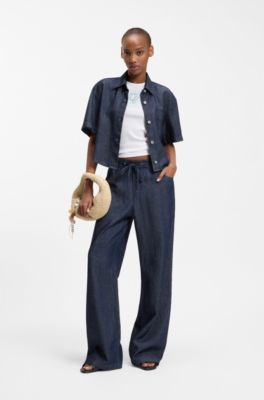 Ribbed-cotton tank top with logo artwork, White