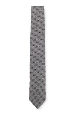 Silk-blend tie with jacquard-woven pattern