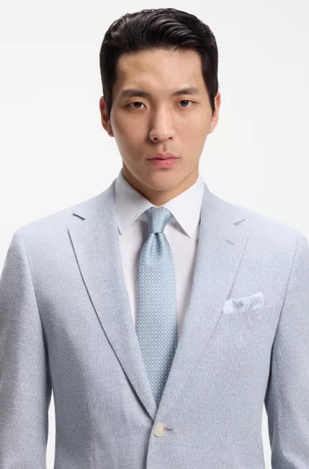 Silk-blend tie with jacquard-woven pattern