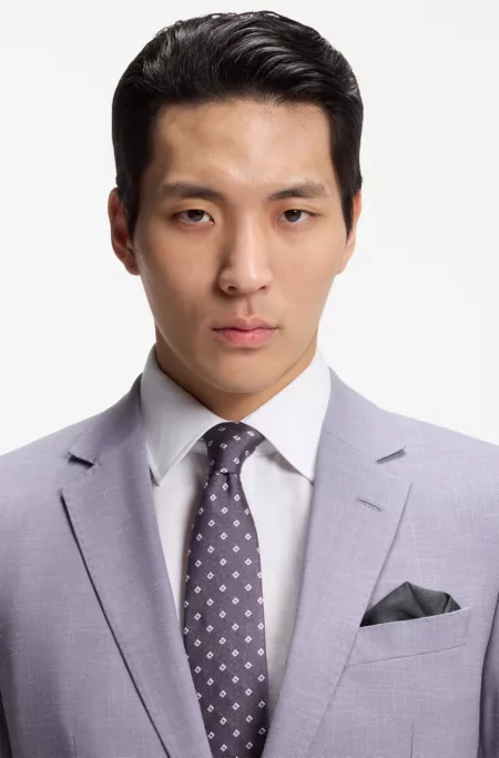 Corbata de seda con estampado tejido en jacquard