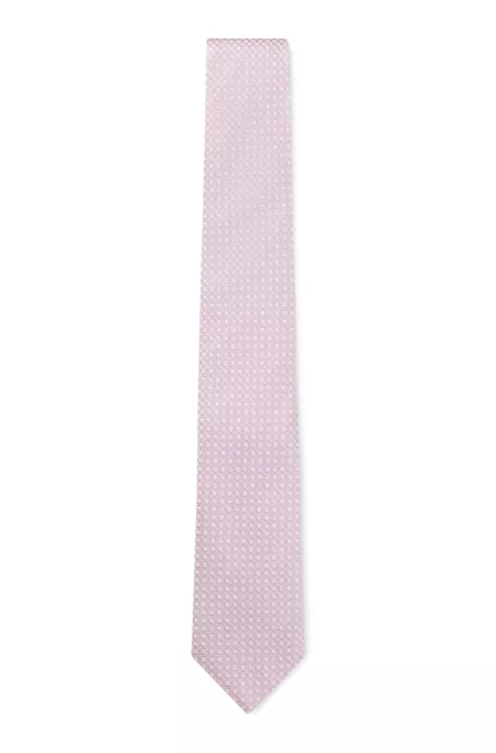 Silk-blend tie with jacquard-woven pattern