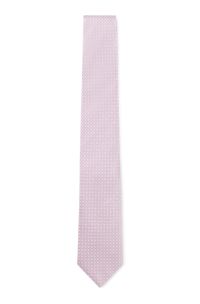 Silk-blend tie with jacquard-woven pattern, Light Purple