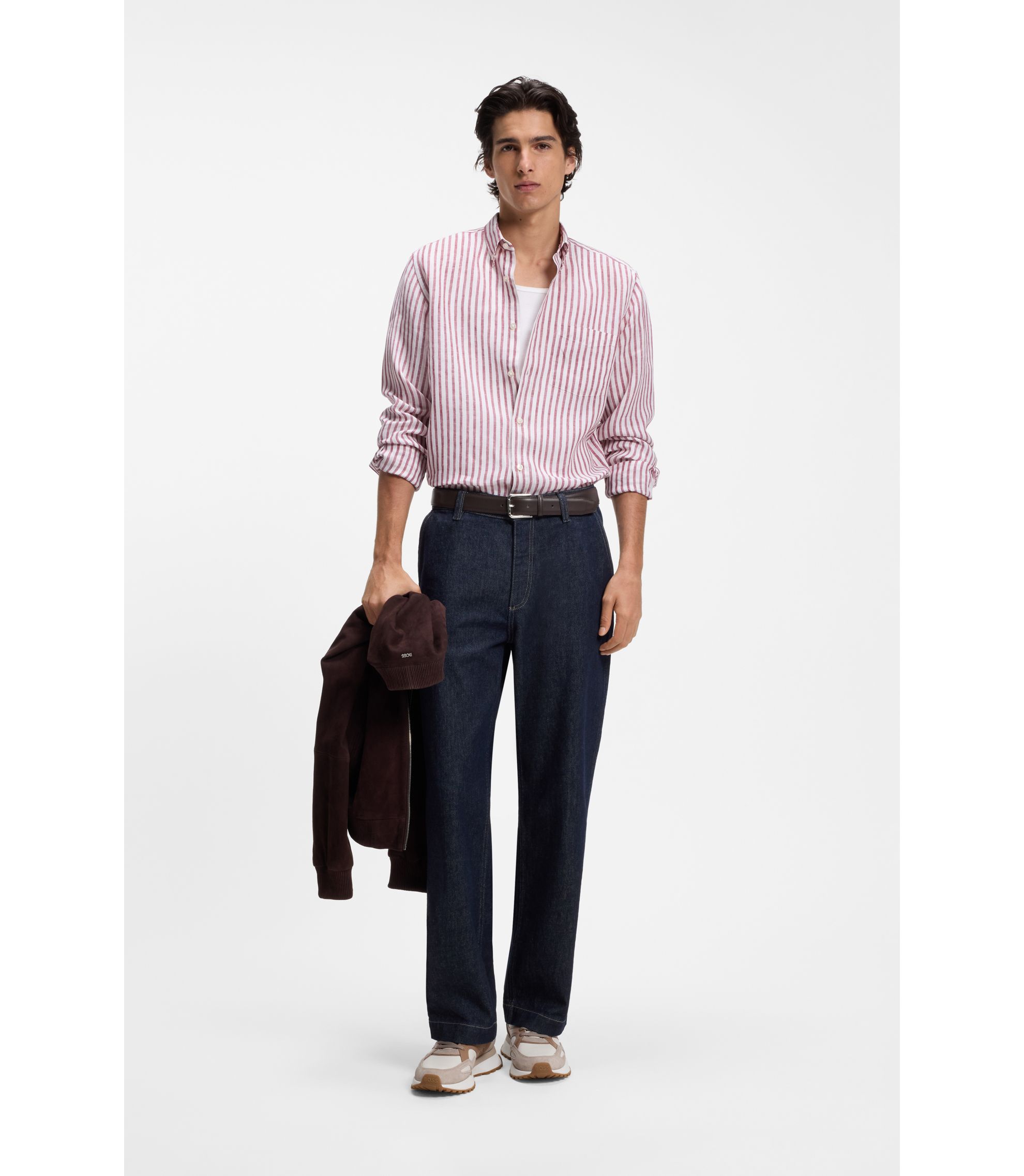 HUGO BOSS VEGAN SUIT イタリアリネン 杢グレー 背抜き Boss アウトレット: スーツ メンズ - グレー | 50518118 | GIGLIO.COM