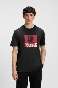 HUGO x RB by Slawn relaxed-fit cotton logo T-shirt, Black