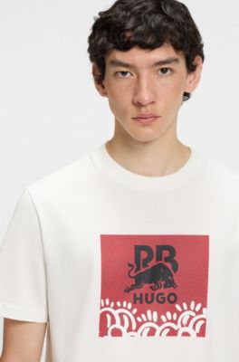 HUGO x RB by Slawn relaxed-fit cotton logo T-shirt, White
