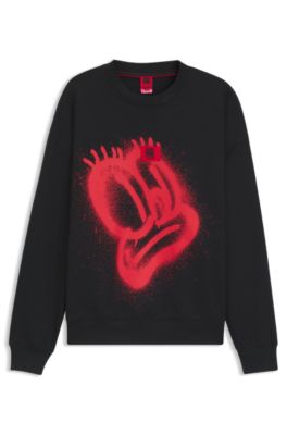 HUGO x RB by Slawn printed cotton oversized-fit sweatshirt , Black