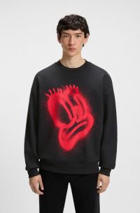 HUGO x RB by Slawn printed cotton oversized-fit sweatshirt , Black