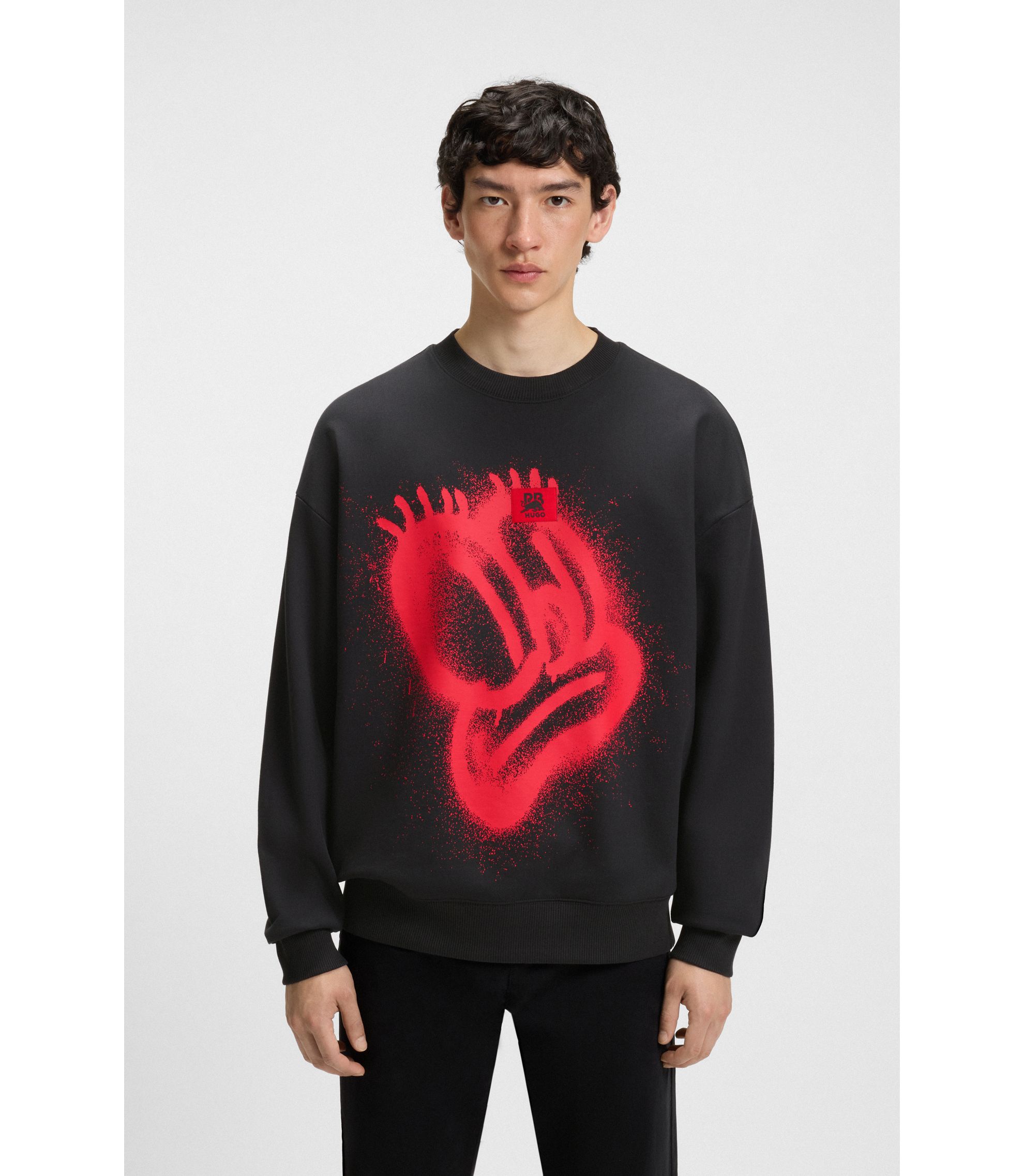 A*S様 sullen Rare 90s hugo boss buggy sla HUGO - HUGO x RB by Slawn printed cotton oversized-fit sweatshirt