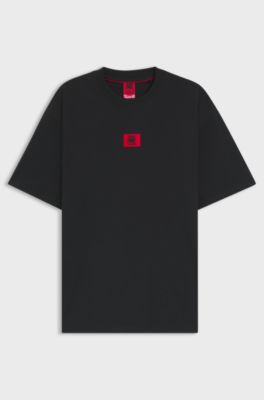 HUGO x RB by Slawn cotton T-shirt with printed back, Black