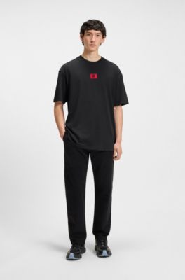 HUGO x RB by Slawn cotton T-shirt with printed back, Black