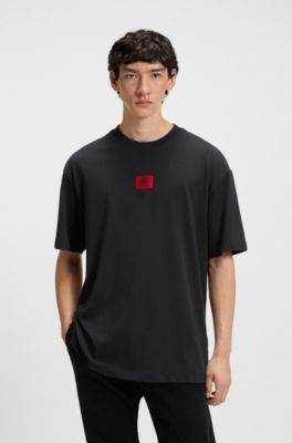 HUGO x RB by Slawn cotton T-shirt with printed back, Black