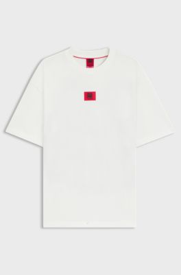 T-shirt in cotone HUGO x RB by Slawn con stampa sulla parte posteriore, Bianco