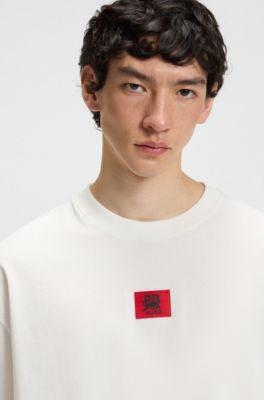 HUGO x RB by Slawn cotton T-shirt with printed back, White
