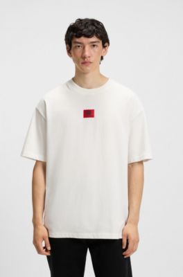 T-shirt in cotone HUGO x RB by Slawn con stampa sulla parte posteriore, Bianco