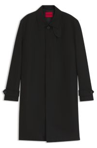 Water-repellent coat in cotton-blend twill, Black