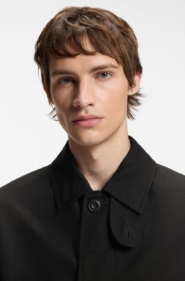 All-gender cotton-blend coat, Black
