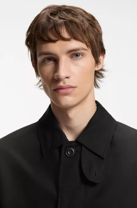 Manteau déperlant en twill de coton mélangé
