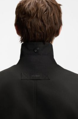 All-gender cotton-blend coat, Black