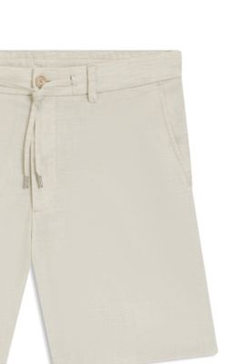 Regular-fit shorts in a linen blend, Light Beige