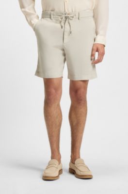 Regular-fit shorts in a linen blend, Light Beige