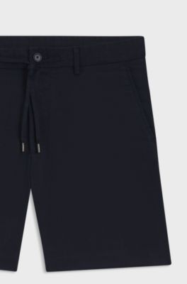 Regular-fit shorts in a linen blend, Dark Blue