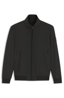 Water-repellent softshell jacket with detachable sleeves, Black