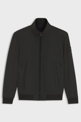 Water-repellent softshell jacket with detachable sleeves, Black