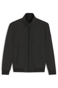 Water-repellent softshell jacket with detachable sleeves, Black