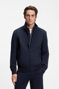Water-repellent softshell jacket with detachable sleeves, Dark Blue
