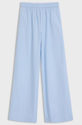 Regular-fit trousers in striped cotton poplin, Patterned