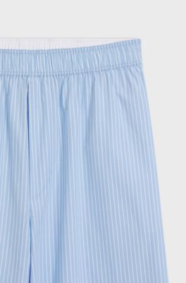 Regular-fit trousers in striped cotton poplin, Patterned