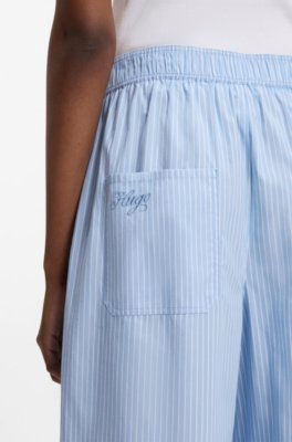 Hugo Regular-fit trousers in striped cotton poplin chinos dam – bild 3