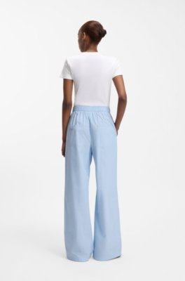 Hugo Regular-fit trousers in striped cotton poplin chinos dam – bild 2