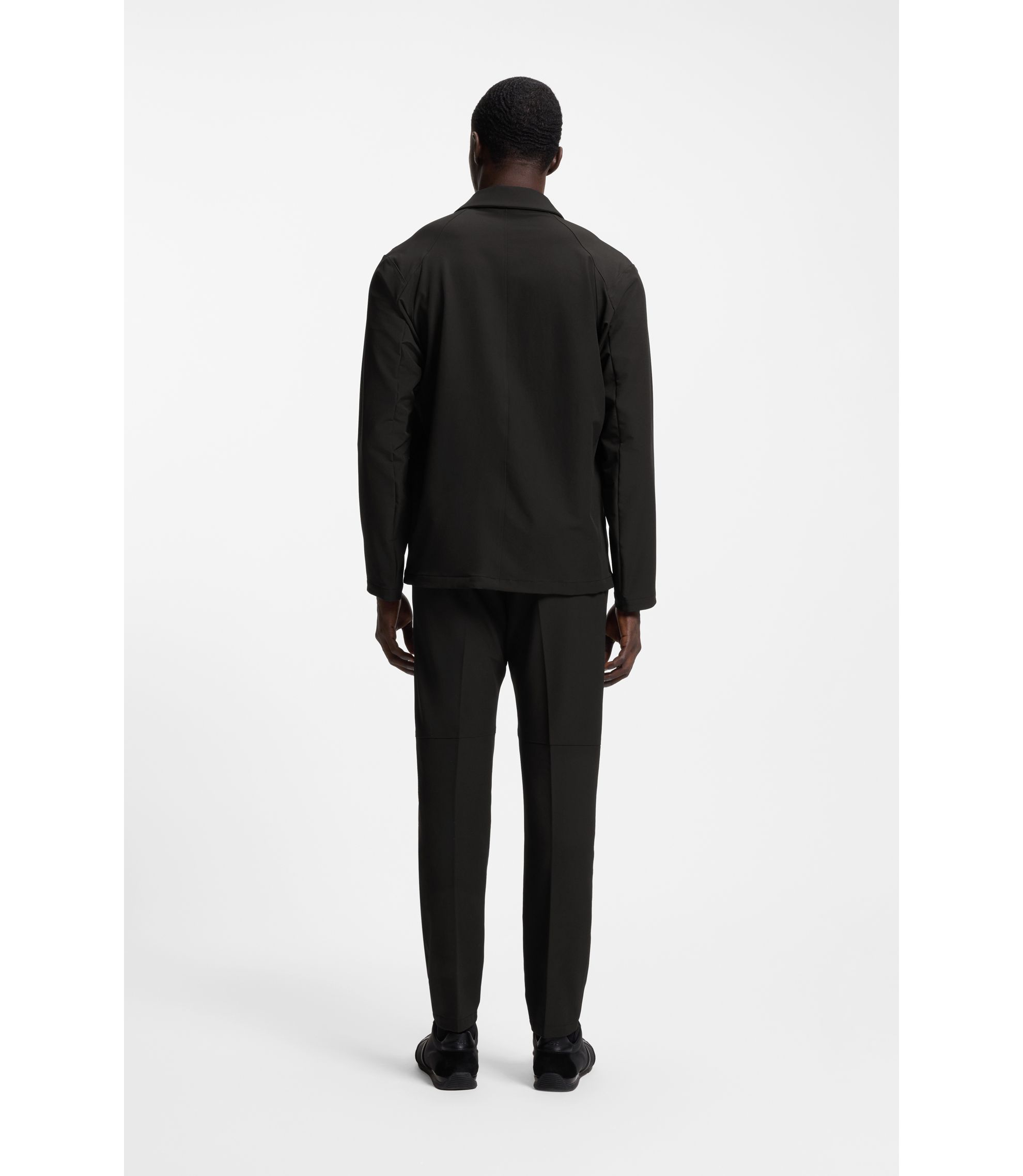 BOSS - はっ水 ジャケット ストレッチファブリック - ブラック