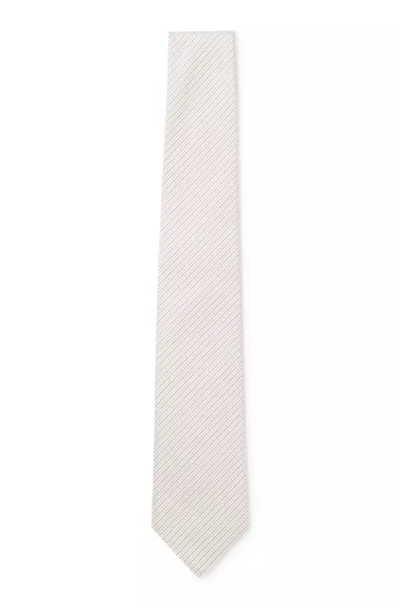 Krawatte aus in Italien gefertigtem Seiden-Jacquard mit diagonalen Streifen