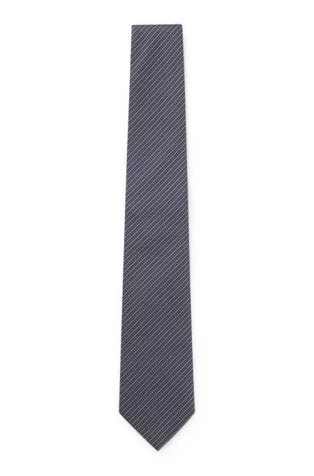 Diagonal-stripe tie in Italian-made silk jacquard