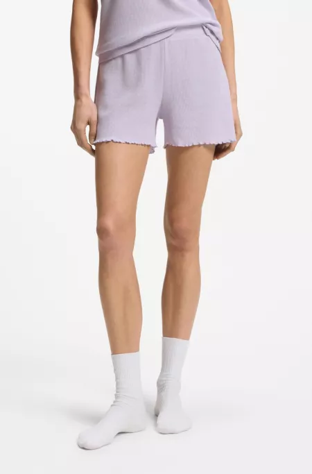 Waffle-structure pyjama shorts in a cotton blend