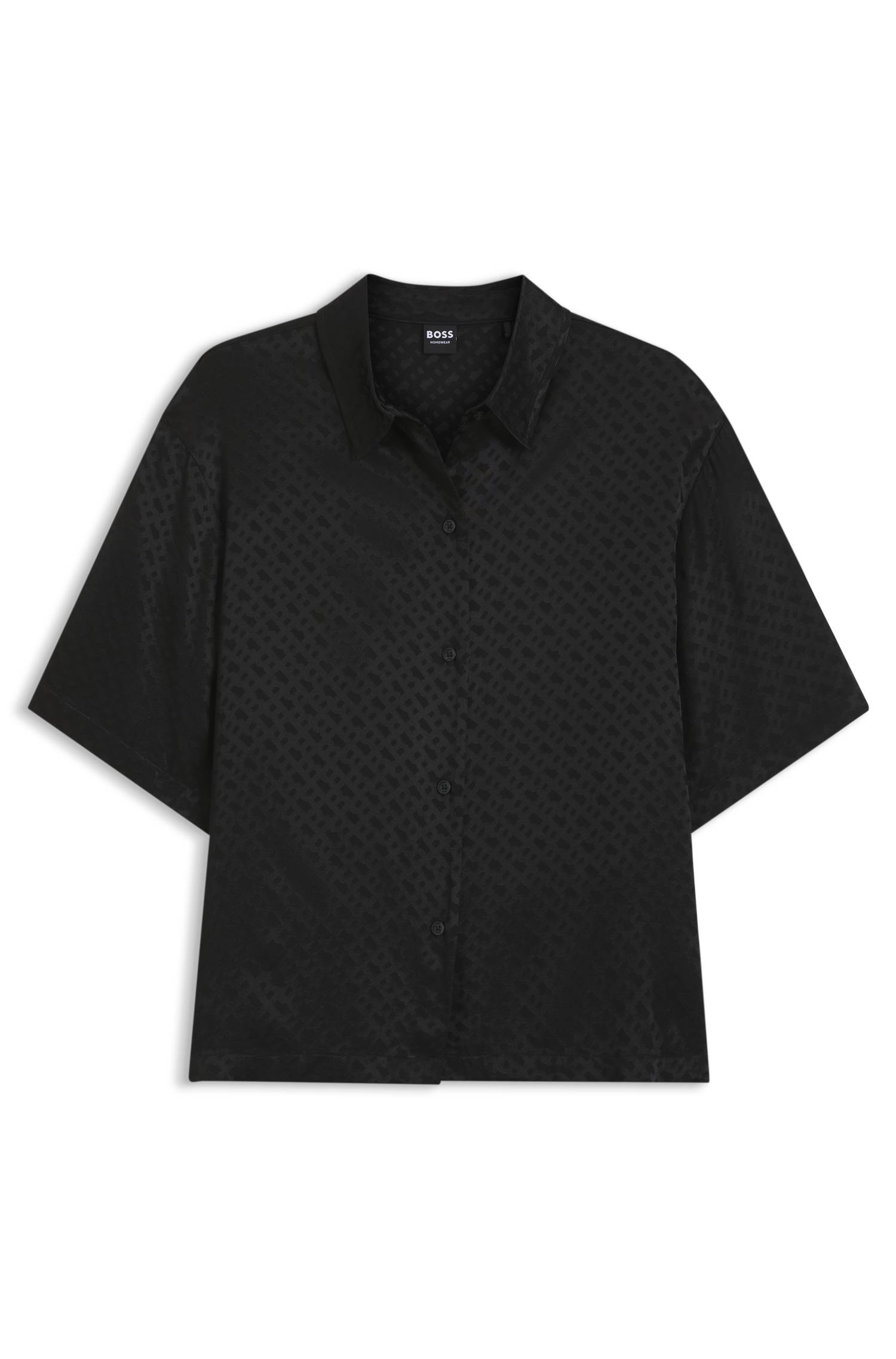 Boss Pyjama shirt in satin with monogram jacquard pyjamas & nattlinnen dam – bild 4