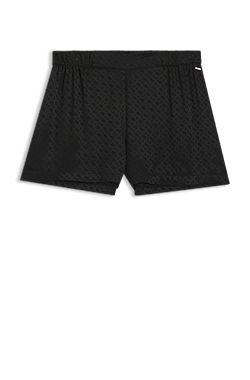 Pyjama shorts in satin with monogram jacquard