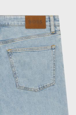 Bright-blue jeans in comfort-stretch denim, Light Blue