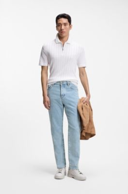 Bright-blue jeans in comfort-stretch denim, Light Blue