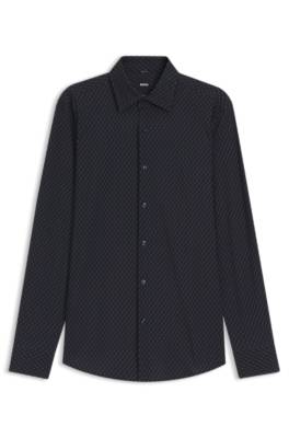 Slim-fit shirt in printed performance-stretch jersey 1