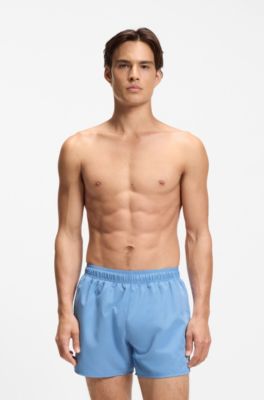 Swim shorts with repeat logos, Blue