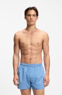 Swim shorts with repeat logos, Blue
